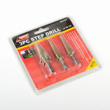 3-Piece Titanium Step Drill Bit Set, Quick-Change