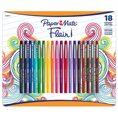 Paper Mate Flair Pen,  Assorted Colors [18 CT]