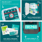 Be Smart Get Prepared - 351 Piece First Aid Kit - Exceeds OSHA ANSI/ISEA Standards for 100 People - Workplace, Home, Car, School, Emergency, Survival, Camping, Hunting, Sports