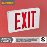 Sunlite 05271-SU Compact LED Exit Sign, 0.25 Watts, 120-277 Volt, 90-Minute Battery Backup, Universal Mount, IP20, UL Listed, White