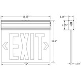 Sunlite 05277 LED Edge Lit Exit Sign, Clear Panel with Etched Bright Red Lettering, 90-Min Battery Power Back-Up, Dual Voltage 120-277V, Universal Mounting, Long Lasting, Fire Safety