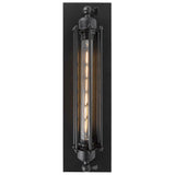 Sunlite 07038-SU Vintage-Inspired Tubular Cage Wall Sconce, Steampunk Industrial Light, Antique Style Metal Fixture, Medium Base Socket (Bulb Not Included), Rustic Farmhouse Design, Matte Black Finish