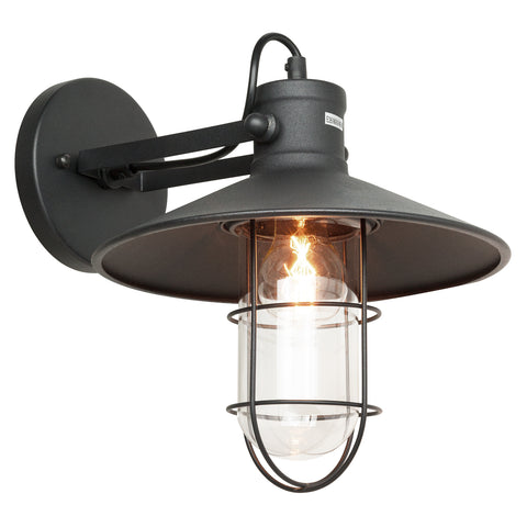 Sunlite  Vintage-Inspired Caged Canopy Wall Sconce, Industrial Style, Farmhouse Country-Chic Décor, Medium Base Socket (E26), 60 Watts Max, UL Listed, Matte Black Finish