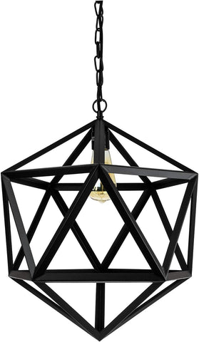 Sunlite Vintage-Inspired Hexagon-Shaped Industrial Hanging Pendant, Farmhouse Fixture