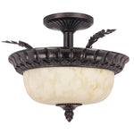 Sunlite Decorative Pendant Ceiling Fixture, Weathered Bronze Finish, Alabaster Glass