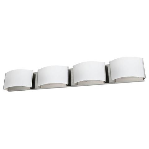 Sunlite LED Decorative Vanity Light Fixture, 40 Watts, 2600 Lumens, Color Selectable 30K/40K/50K, 4 Lights, Dimmable, 90 CRI, ETL Listed, Brushed Nickel, For Bathroom, Powder Rooms, and Hotels