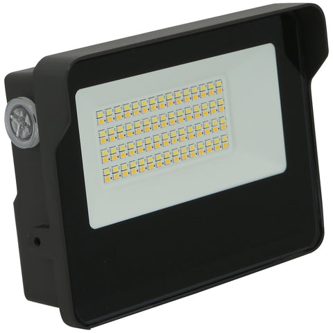 Sunlite 85546 LED Outdoor Flood Light Fixture, Wall Mount, Power Selectable15W/25W/35W, 4900 Lumens, Color selectable30K/40K/50K, 120-277V, Dimmable, Photocell, UL Listed, Black