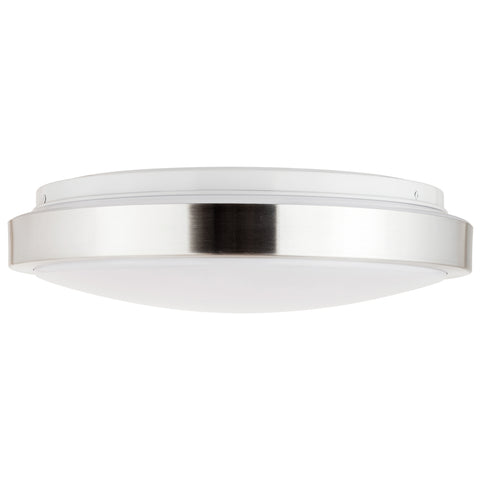 Sunlite 87766 LED 13 Inch Slim Saucer Flushmount Ceiling Light Fixture, 21 Watts (100W Equivalent), 1450 Lumens, Selectable 5 CCT 2700K-5000K, 120V, Dimmable, 50,000 Hour Lifespan, Brushed Nickel