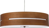 Sunlite 20" LED Hanging Pendant, Mid-Century Modern Wood Drum Fixture, Adjustable 3 CCT 3000K-5000K, 1500 Lumens, 25 Watts, Dimmable, ETL Listed, Round Acrylic Diffuser, Brushed Nickel Canopy