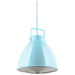 Sunlite 88754 Zed 10″ Decorative Pendant Light Fixture, Medium Base (E26), 60-Watt Max Bulb (Not Included), Matching 4-Foot Adjustable Length Cord, Baby Blue Finish with Decorative Chrome Grille