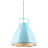 Sunlite 88754 Zed 10″ Decorative Pendant Light Fixture, Medium Base (E26), 60-Watt Max Bulb (Not Included), Matching 4-Foot Adjustable Length Cord, Baby Blue Finish with Decorative Chrome Grille