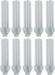 Sunlite PLD18/E/SP35K/10PK 3500K Neutral White Fluorescent 18W PLD Double U-Shaped Twin Tube CFL Bulbs with 4-Pin G24q-2 Base (10 Pack)