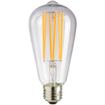 Sunlite S19 LED 6WDimmable Clear 2200K  Amber Long Filament.