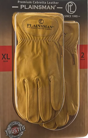 Plainsman Tan Leather Gloves - [2 Pairs]