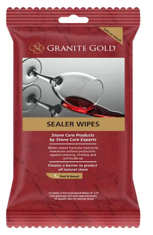 Multi-Surface Countertop Sealer Wipes for Granite, Marble, Travertine and More Natural Stone Countertops