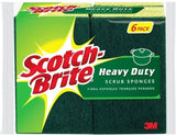 Heavy-Duty Scrub Sponge,  Green/Yellow, [6Pack]