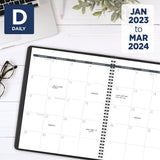 Monthly Planner, 11 x 9, Black Cover, 15-Month (Jan to Mar): 2023 to 2024