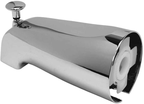 Bathtub Spout with Top Diverter and Adjustable Slide Connector in Chrome