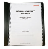 Weekly Planner, 11 x 8, Black Cover, 14-Month, Dec 2022 through Jan 2024