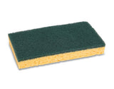 Scrubbing Sponge, Medium Duty, 3.6 x 6.1, 0.75" Thick, Yellow/Green, Individually Wrapped, 20/Carton