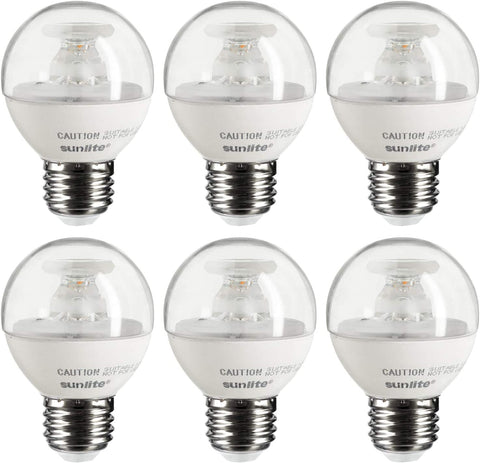 Sunlite 82038-SU LED 90 CRI G16 Globe Light Bulb, 5 Watts [6 PACK]