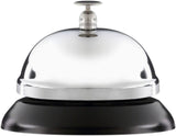 Universal Call Bell, 3.34 inch Diameter, Black & Silver