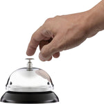 Universal Call Bell, 3.34 inch Diameter, Black & Silver